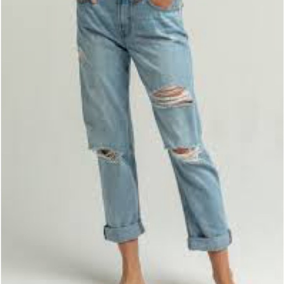 Rewash High Rise Distressed Straight-Leg Jeans size 9 - Picture 3 of 5